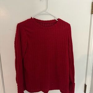 SHEIN Deep Red Knit Top